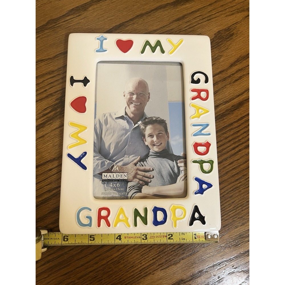 Vtg Malden International I Love My Grandpa Picture Frame Multicolored NEW